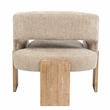 Tess Accent Chair 2-Piece Set in Modern Beige Ribbed Linen on Solid Wood