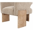 Tess Accent Chair 2-Piece Set in Modern Beige Ribbed Linen on Solid Wood