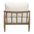 Venus Lounge Chair in Mid-Century Ivory Boucle Fabric on Natural Solid Wood