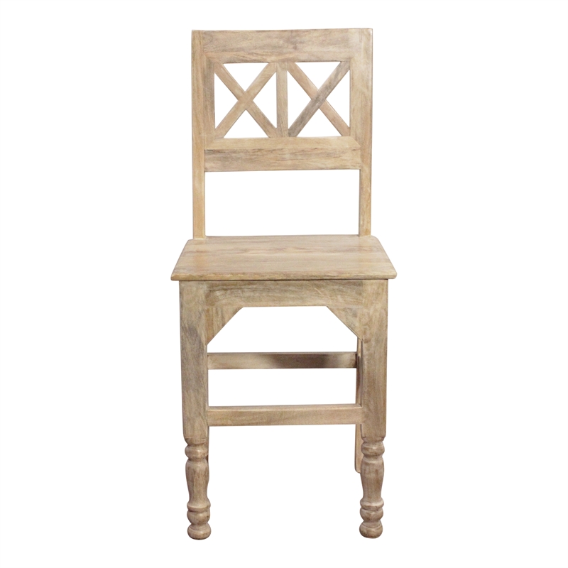Jenna Counter Chair 2-Piece Set in a Natural Farmhouse Finish on Solid Wood