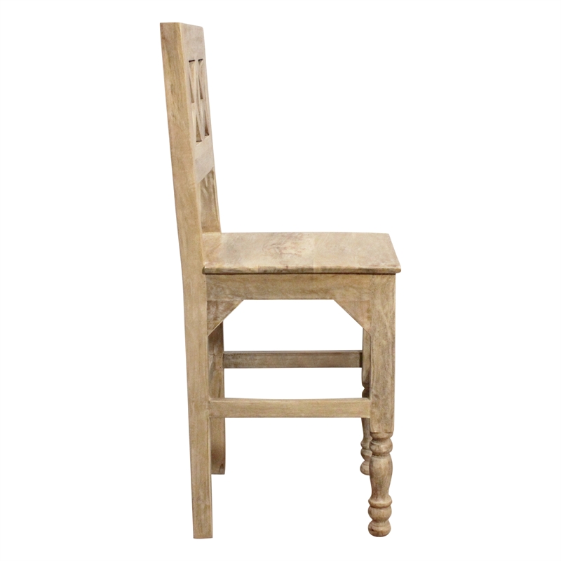 Jenna Counter Chair 2-Piece Set in a Natural Farmhouse Finish on Solid Wood