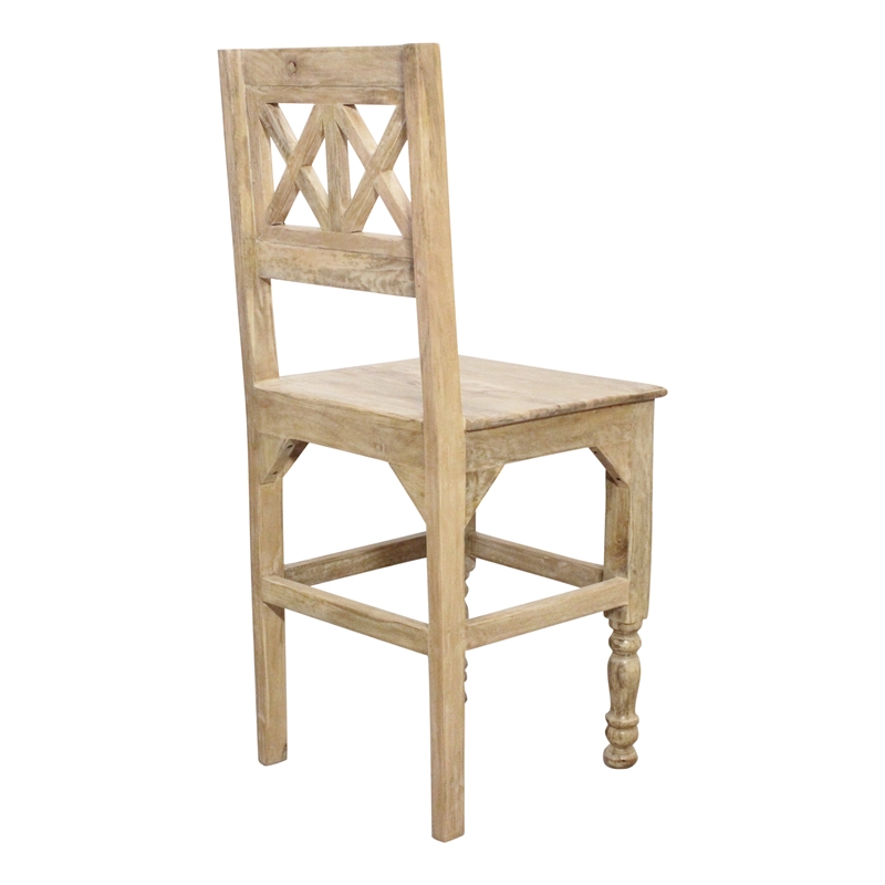 Jenna Counter Chair 2-Piece Set in a Natural Farmhouse Finish on Solid Wood