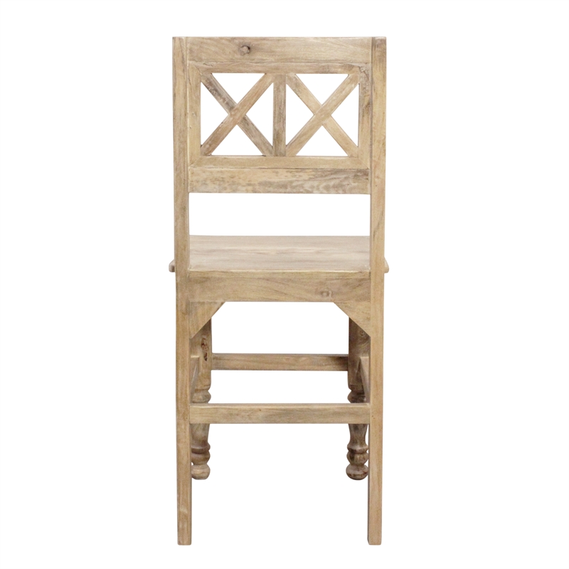 Jenna Counter Chair 2-Piece Set in a Natural Farmhouse Finish on Solid Wood