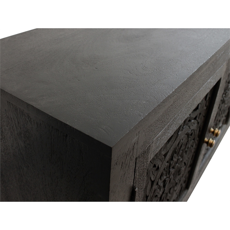 Waverly 2-Door Sideboard in Traditional Charcoal Gray Finish on Solid Wood