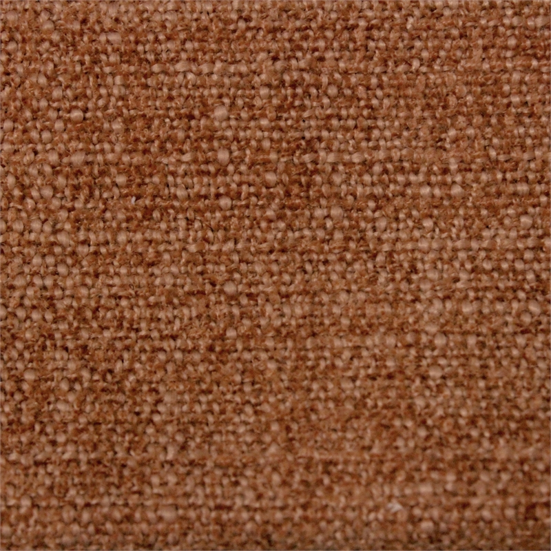 Keegan Rattan Swivel Chair in Terracotta Linen Fabric with Coastal Wood Trim