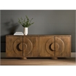 Augustus 4-Door Sideboard in a Modern Spice Tan Finish on Solid Wood