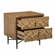 Samara 2-Drawer Small Nightstand in Contemporary Natural Finish Pine Solid Wood