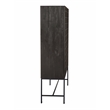 Becca 2-Door Tall Cabinet in Modern Antique Black Finish on Pine Solid Wood