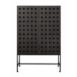 Becca 2-Door Tall Cabinet in Modern Antique Black Finish on Pine Solid Wood