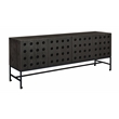 Becca 4-Door Sideboard in Modern Antique Black Finish on Pine Solid Wood