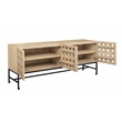 Becca 4-Door Sideboard in Modern Industrial Sand Oak Finish on Pine Solid Wood