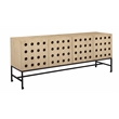 Becca 4-Door Sideboard in Modern Industrial Sand Oak Finish on Pine Solid Wood