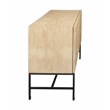 Becca 4-Door Sideboard in Modern Industrial Sand Oak Finish on Pine Solid Wood