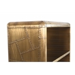 Pilot Book Case in Brass with 4 Shelves Crafted from Solid Wood and Aluminum
