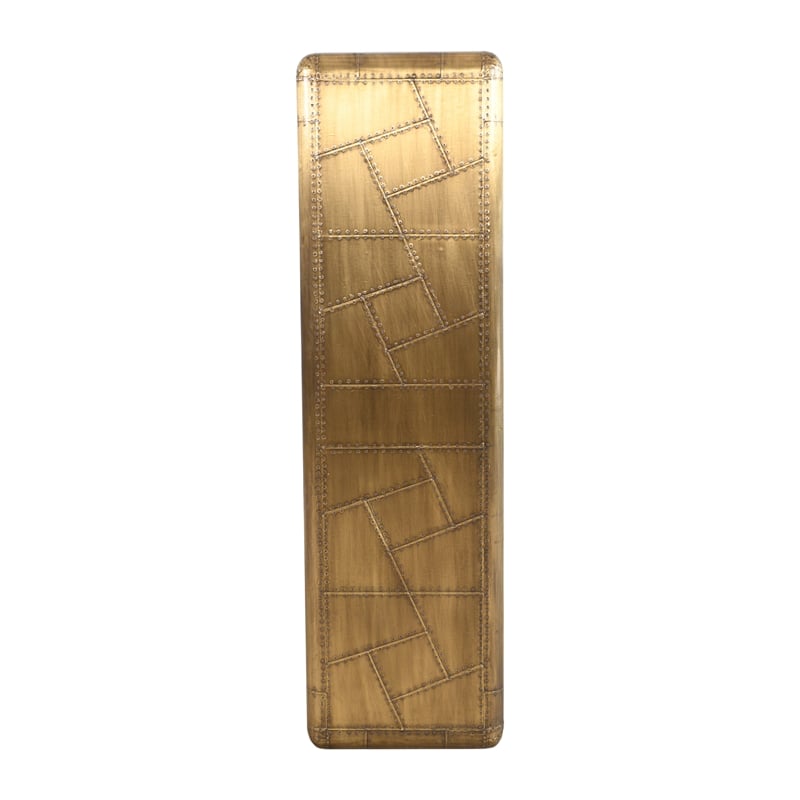 Pilot Book Case in Brass with 4 Shelves Crafted from Solid Wood and Aluminum
