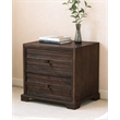 Carmenita 2 Drawer Might Night Stand in Rustic Light Brown Finish on Solid Wood