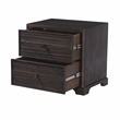 Carmenita 2 Drawer Might Night Stand in Rustic Light Brown Finish on Solid Wood