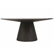 Jaden Solid Wood Round Dining Table in Charred Ember Brown Finish