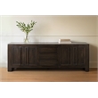 Jaden Solid Wood Sideboard With 3 Drawers And 4 Doors In Charred Ember Brown