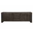 Jaden Solid Wood Sideboard With 3 Drawers And 4 Doors In Charred Ember Brown