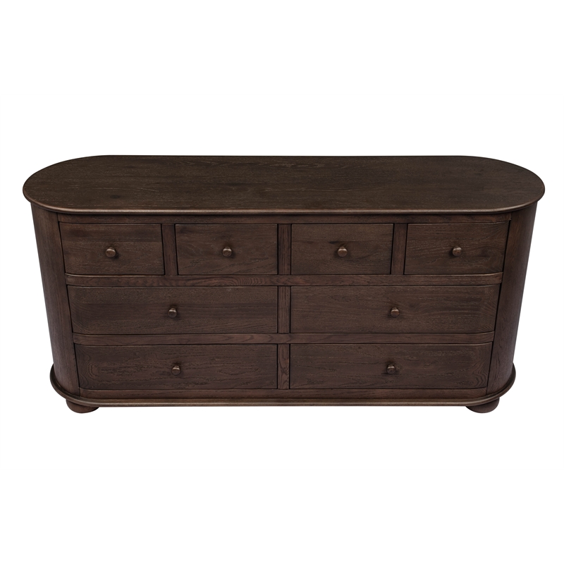Astrid 8-Drawer Dresser in Appalachian Brown on Oak Solid Wood