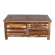Trinidad Storage Coffee Table in Natural Brown Finish on Reclaimed Wood