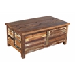 Trinidad Storage Coffee Table in Natural Brown Finish on Reclaimed Wood