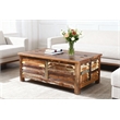 Trinidad Storage Coffee Table in Natural Brown Finish on Reclaimed Wood