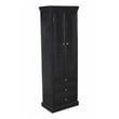 Jenna Louvered Doors Cabinet In Charcoal Finish on Solid Wood