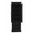 Jenna Louvered Doors Cabinet In Charcoal Finish on Solid Wood