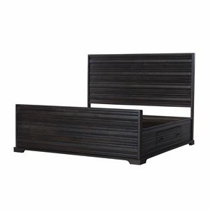 Carmenita Eastern King Bed in Rich Umber Brown Finish on Solid Wood