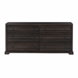 Carmenita 6 Drawer Dresser in Rich Umber Brown Finish on Solid Wood