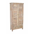 Jenna Louvered Doors Armoire In Natural Finish on Solid Wood