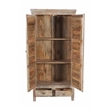 Jenna Louvered Doors Armoire In Natural Finish on Solid Wood