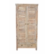 Jenna Louvered Doors Armoire In Natural Finish on Solid Wood
