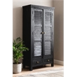 Jenna Louvered Doors Armoire In Charcoal Finish on Solid Wood