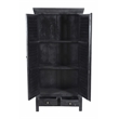 Jenna Louvered Doors Armoire In Charcoal Finish on Solid Wood