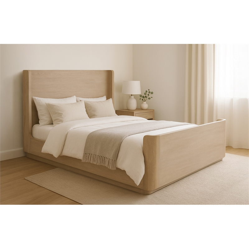 Argyle California King Bed in Modern Light Ash Finish on Reclaimed Wood
