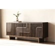 Ronson 4-Door Sideboard in Walnut Brown Finish on Solid Wood