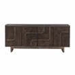Ronson 4-Door Sideboard in Walnut Brown Finish on Solid Wood