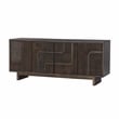 Ronson 4-Door Sideboard in Walnut Brown Finish on Solid Wood