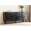 Cahill 4-Door Sideboard in Modern Black Finish on Solid Wood
