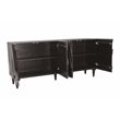 Cahill 4-Door Sideboard in Modern Black Finish on Solid Wood