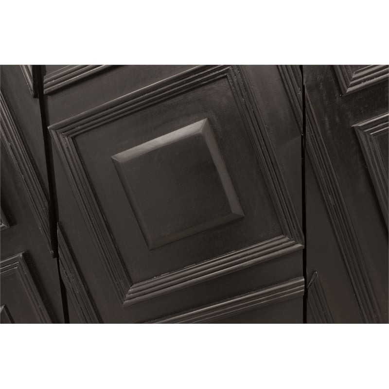 Cahill 4-Door Sideboard in Modern Black Finish on Solid Wood
