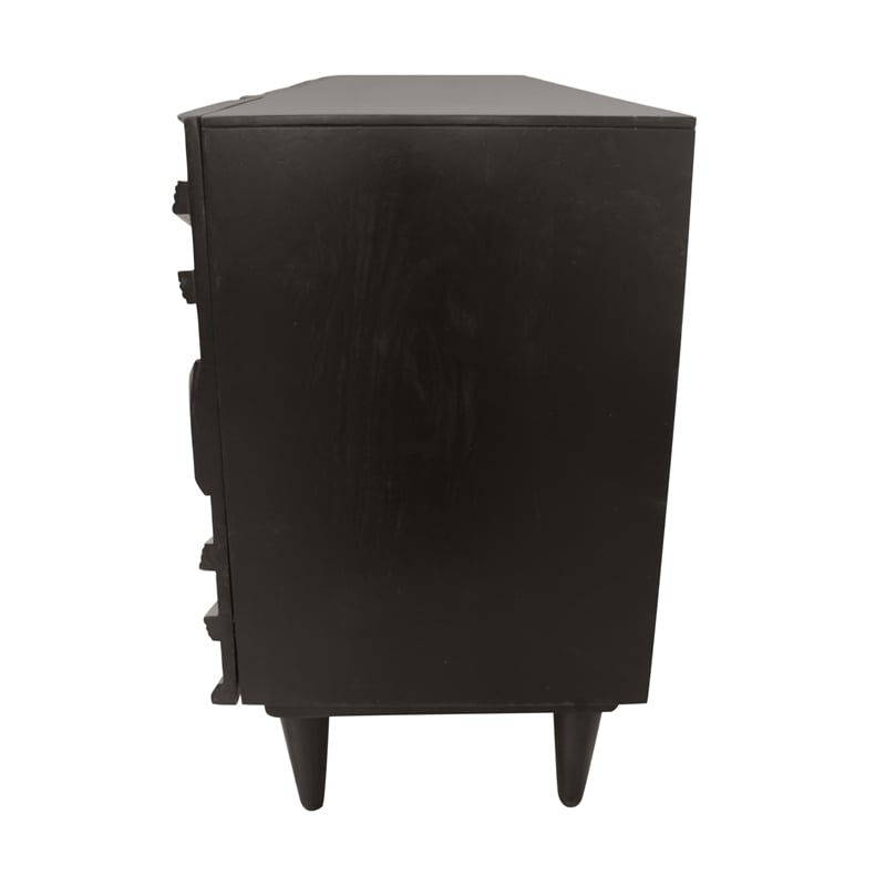 Cahill 4-Door Sideboard in Modern Black Finish on Solid Wood