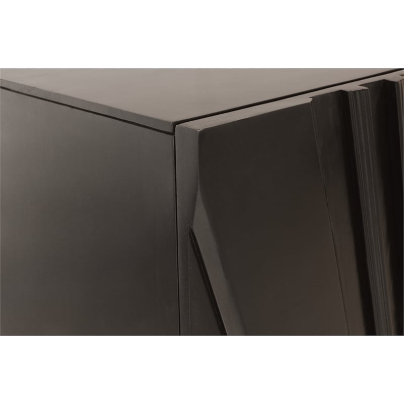 Cahill 4-Door Sideboard in Modern Black Finish on Solid Wood