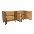 Cahill 4-Door Sideboard in Sand Oak Finish on Mango Solid Wood