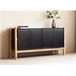 Fawkes 4-Door Sideboard in Matte Black Finish on Mango Solid Wood