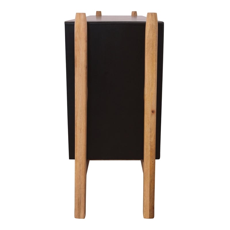 Fawkes 4-Door Sideboard in Matte Black Finish on Mango Solid Wood