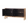 Fawkes 4-Door Sideboard in Matte Black Finish on Mango Solid Wood